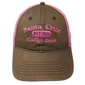 Jacobson Trucker Hat Brown Pink One Size California Santa Cruz Est 1866 Mesh